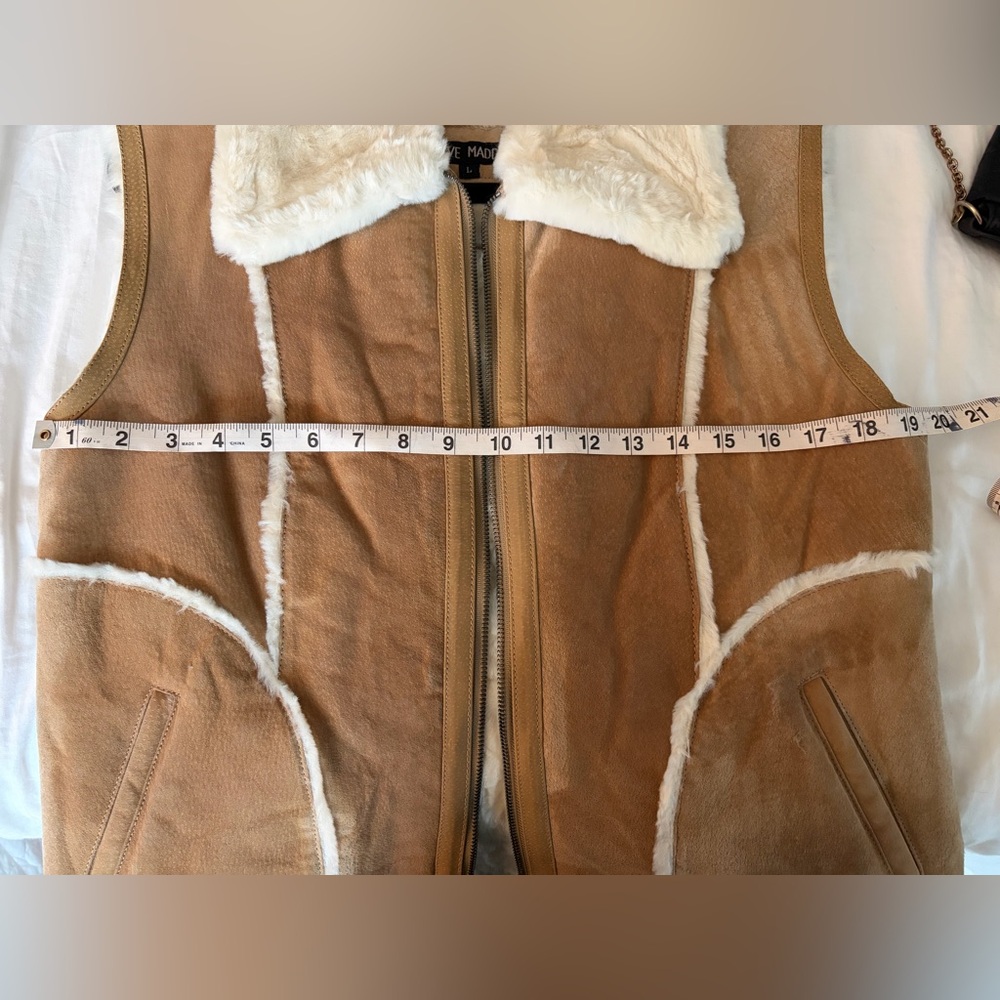 Steve Madden Vintage real leather Tan Shearling Vest